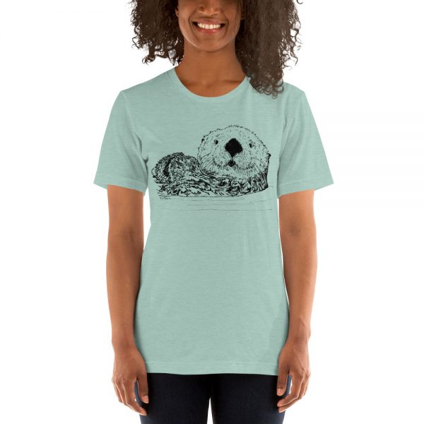 Pen & Ink Sea Otter Head Unisex T-Shirt | Otter Things